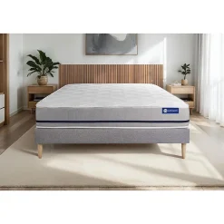 Ensemble Mémoire de forme de confort Mi-ferme avec sommier kit