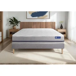 Ensemble Mémoire de forme de confort Mi-ferme avec sommier kit