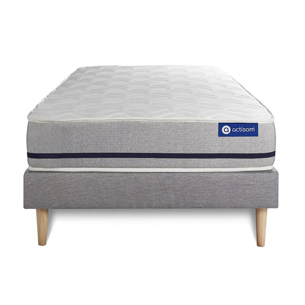Ensemble Mémoire de forme de confort Mi-ferme avec sommier kit