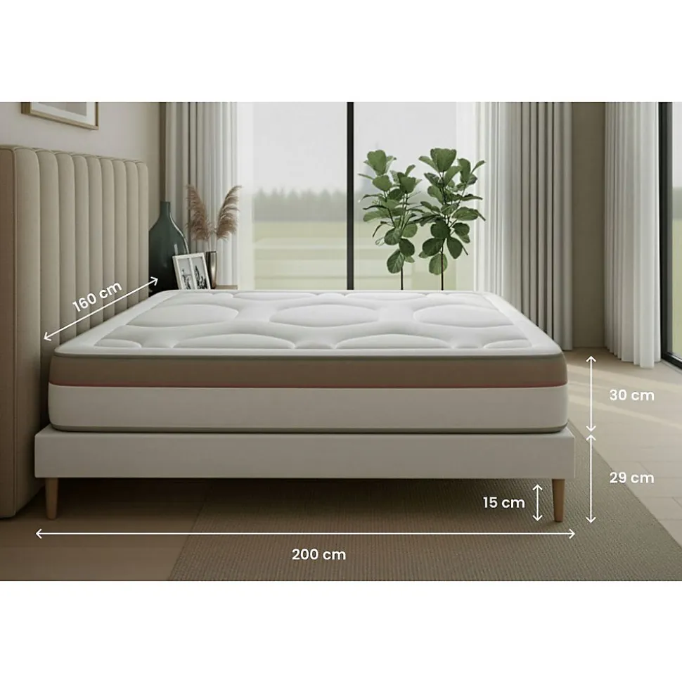 Ensemble Mémoire de forme de confort Ferme avec sommier kit