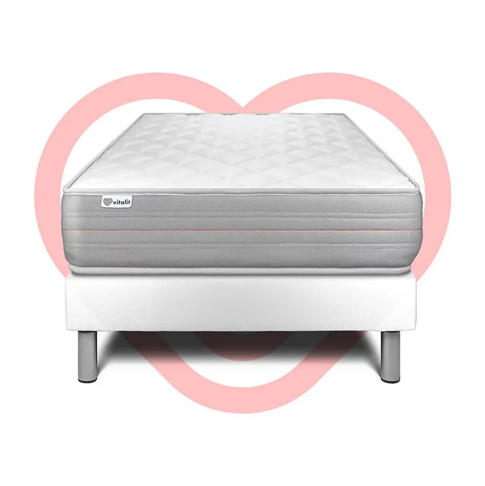 Ensemble Mousse polyuréthane à mémoire de forme de confort Ferme avec sommier tapissier