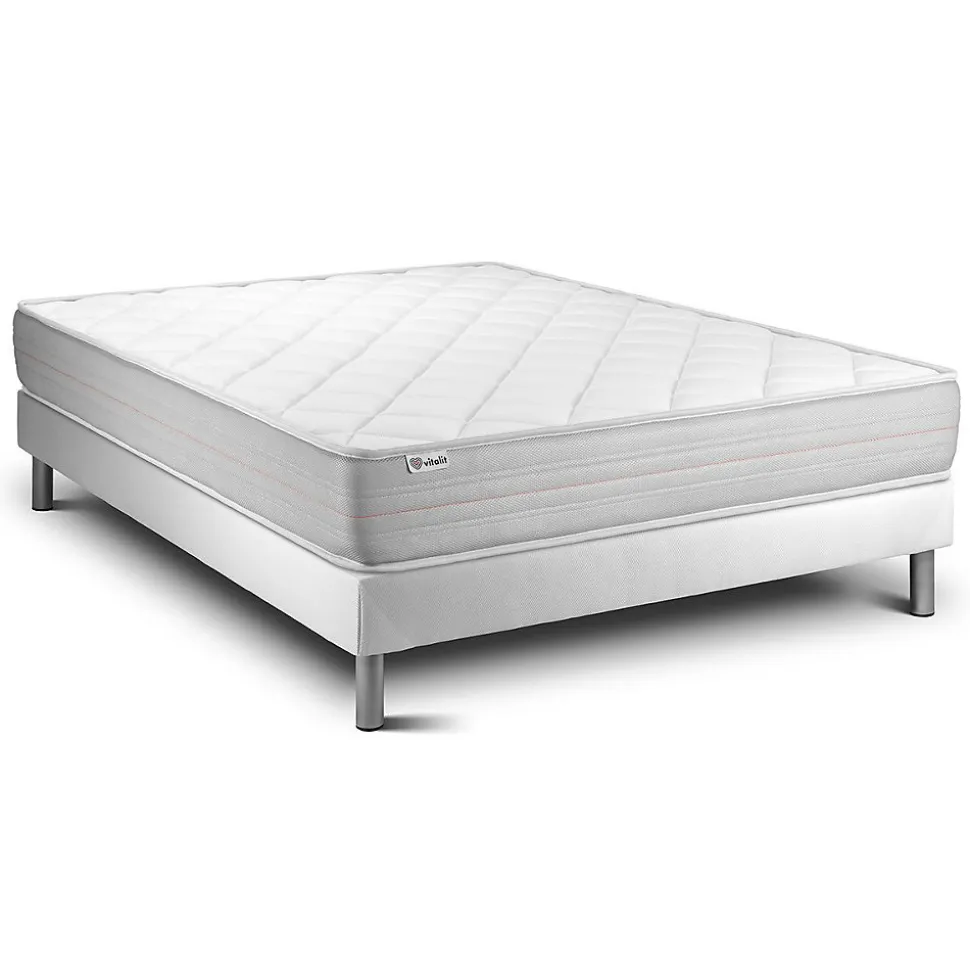 Ensemble Mousse polyuréthane à mémoire de forme de confort Ferme avec sommier tapissier