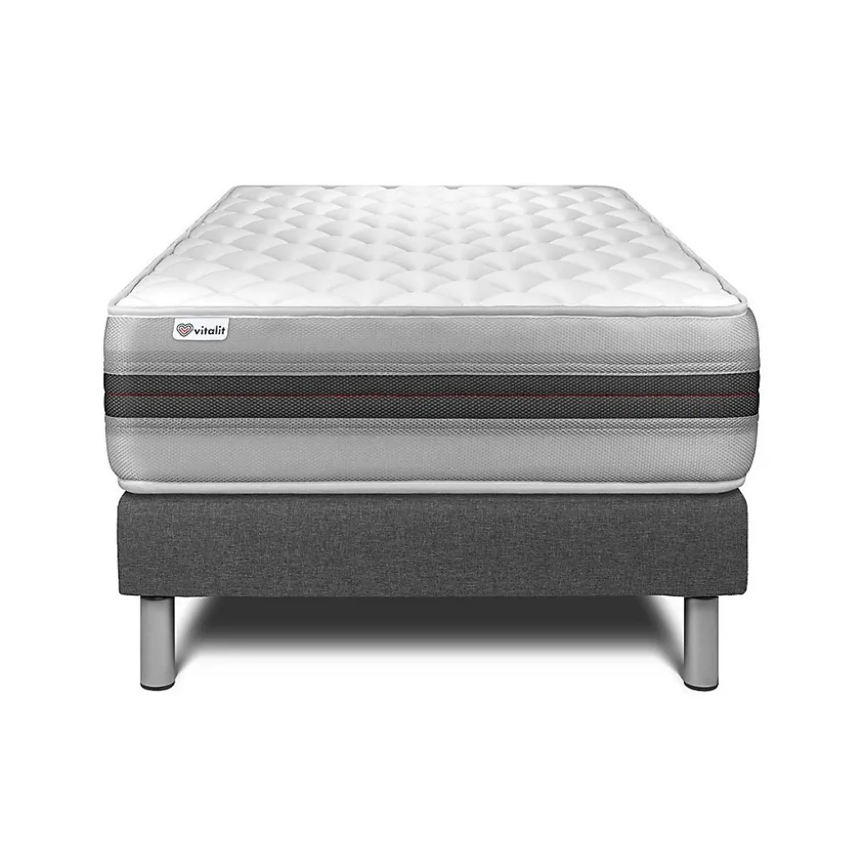 Ensemble Mousse polyuréthane à mémoire de forme de confort Equilibré avec sommier kit