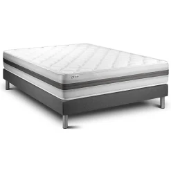 Ensemble Mousse polyuréthane à mémoire de forme de confort Equilibré avec sommier kit
