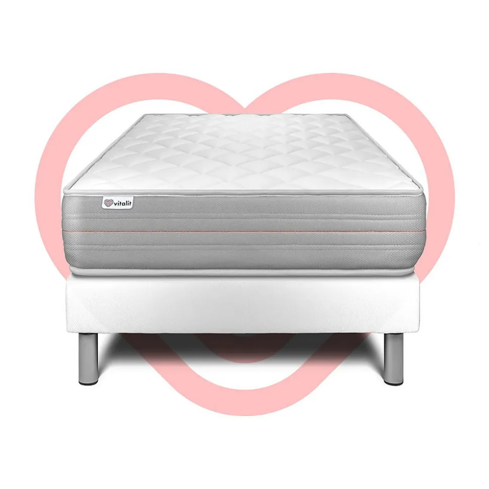 Ensemble Mousse polyuréthane à mémoire de forme de confort Ferme avec sommier tapissier