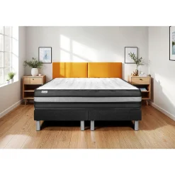 Ensemble Mousse polyuréthane à mémoire de forme de confort Ferme avec sommier tapissier