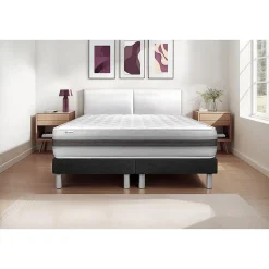 Ensemble Mousse polyuréthane à mémoire de forme de confort Equilibré avec sommier tapissier