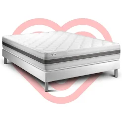 Ensemble Mousse polyuréthane à mémoire de forme de confort Equilibré avec sommier tapissier