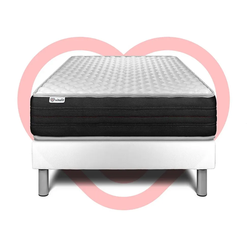 Ensemble Mousse polyuréthane à mémoire de forme de confort Ferme avec sommier tapissier