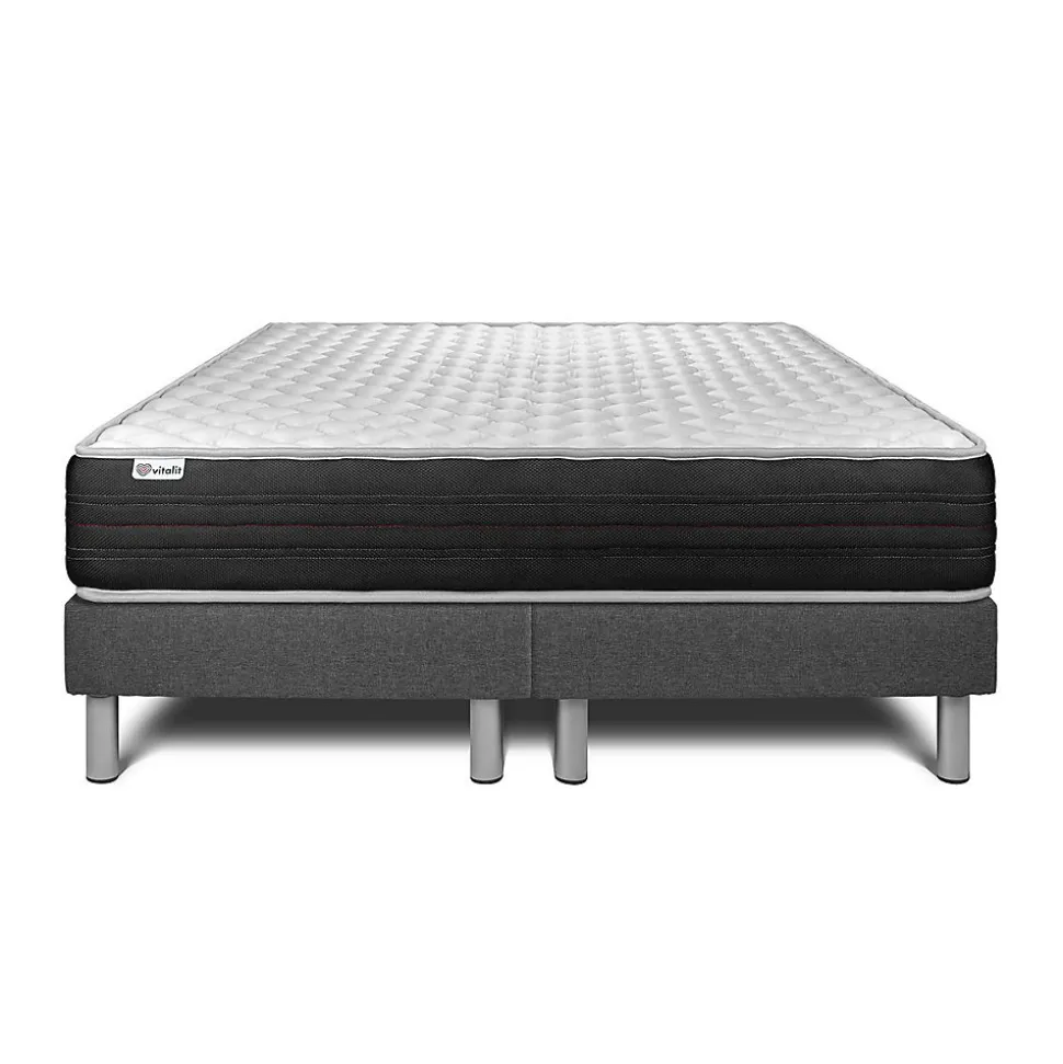 Ensemble Mousse polyuréthane à mémoire de forme de confort Ferme avec sommier tapissier