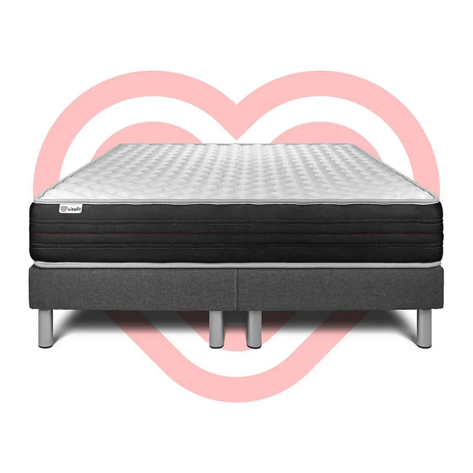 Ensemble Mousse polyuréthane à mémoire de forme de confort Ferme avec sommier tapissier