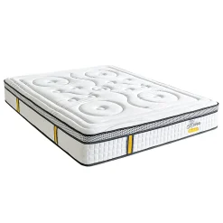 Ensemble Reina 2.0 140x190 cm Matelas Ressorts ensachés + Sommier Bois