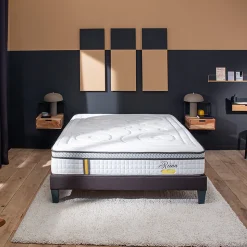 Ensemble Reina 2.0 90x200 cm Matelas Ressorts ensachés + Sommier Bois