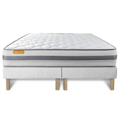 Ensemble Ressorts ensachés et mémoire de forme de confort Ferme avec sommier tapissier