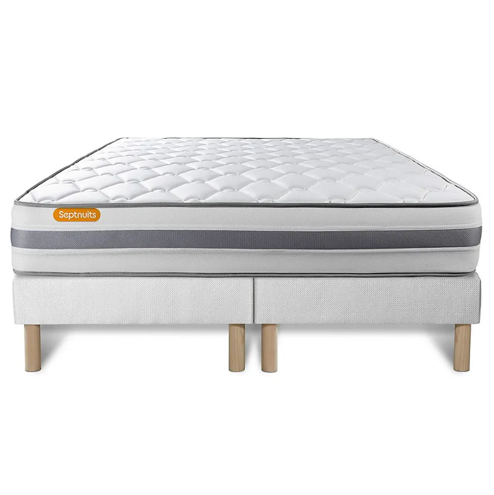 Ensemble Ressorts ensachés et mémoire de forme de confort Ferme avec sommier tapissier