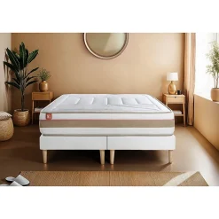 Ensemble Ressorts ensachés et mémoire de forme de confort Equilibré avec sommier tapissier