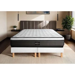 Ensemble Ressorts ensachés et mémoire de forme de confort Equilibré avec sommier tapissier