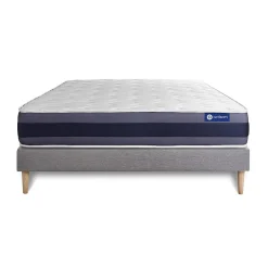 Ensemble Ressorts ensachés et mémoire de forme de confort Equilibré avec sommier kit