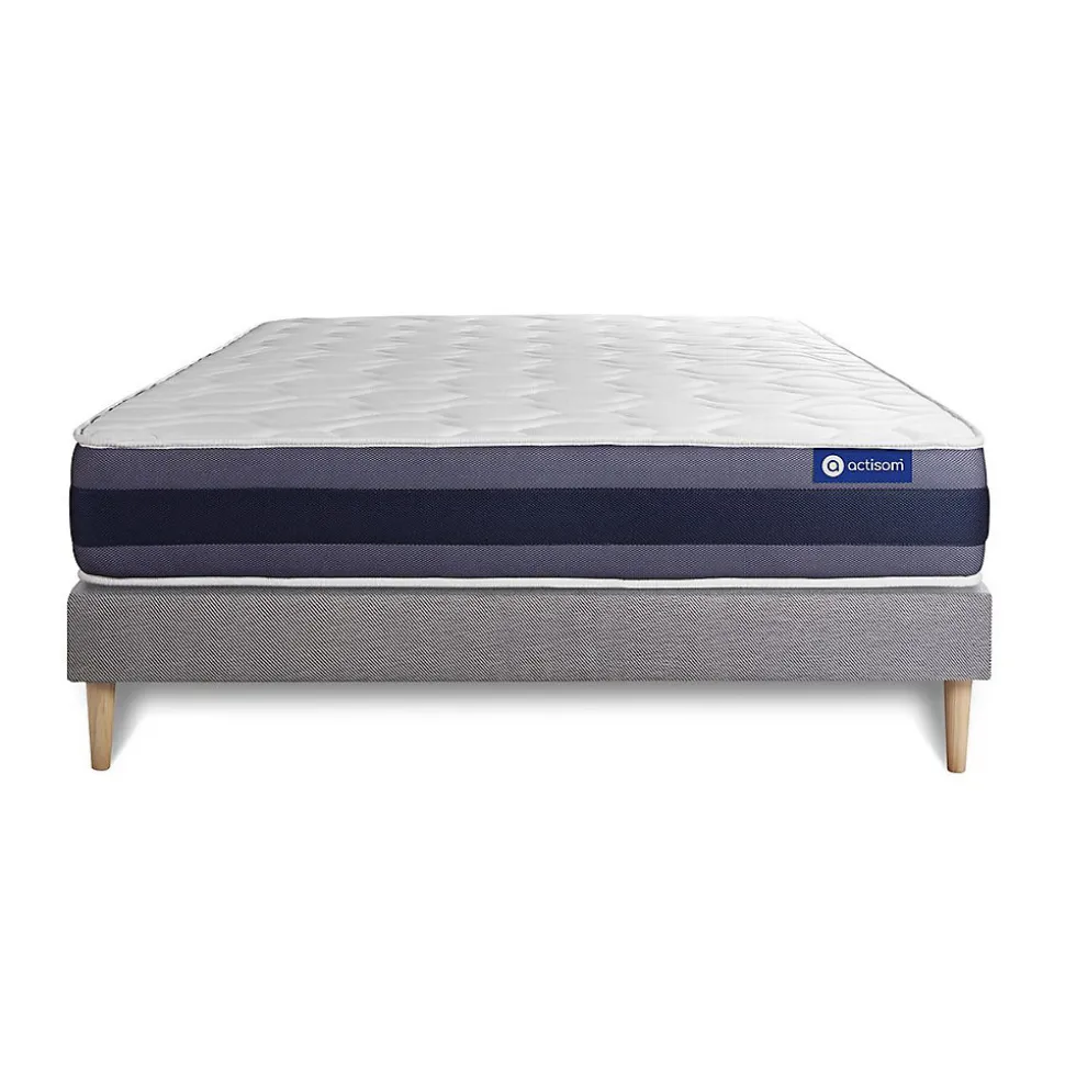 Ensemble Ressorts ensachés et mémoire de forme de confort Equilibré avec sommier kit