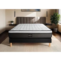 Ensemble Ressorts ensachés et mémoire de forme de confort Equilibré avec sommier kit