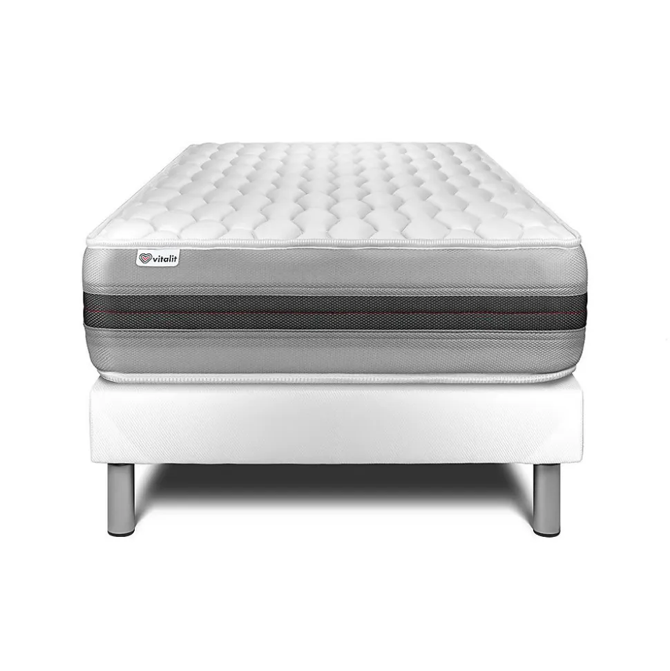 Ensemble Ressorts ensachés et mémoire de forme de confort Equilibré avec sommier tapissier