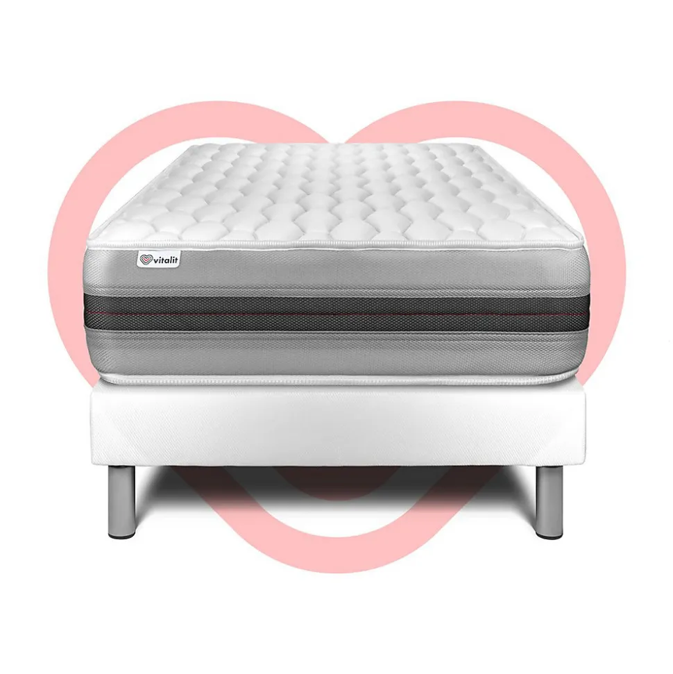 Ensemble Ressorts ensachés et mémoire de forme de confort Equilibré avec sommier tapissier