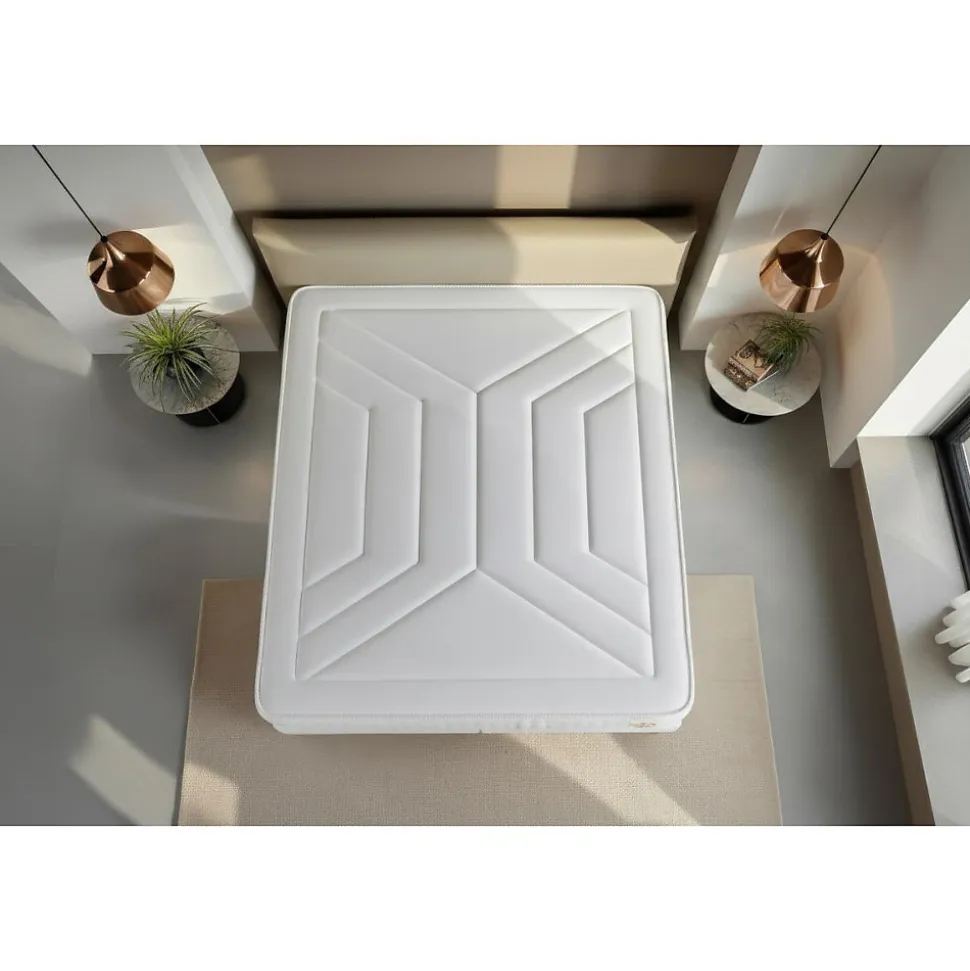 Ensemble Ressorts ensachés et mémoire de forme de confort Ferme avec sommier tapissier