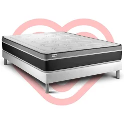 Ensemble Ressorts ensachés et mémoire de forme de confort Equilibré avec sommier kit
