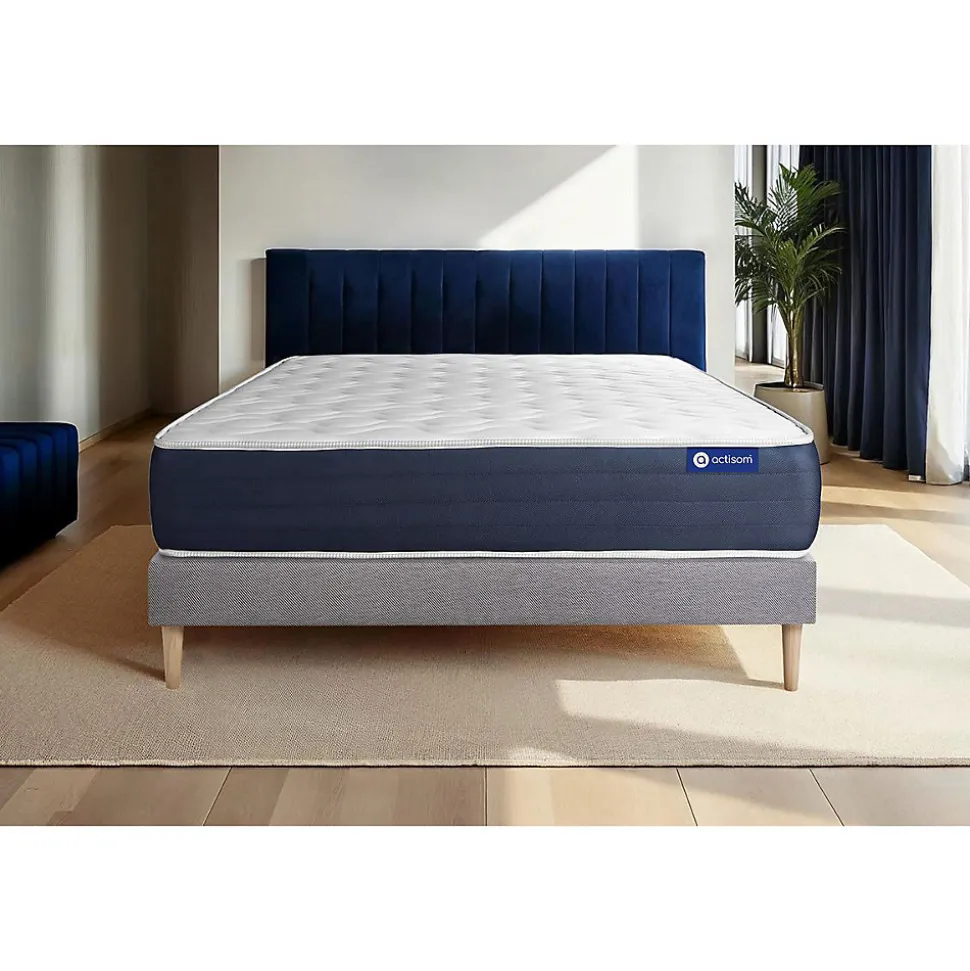 Ensemble Ressorts ensachés et mémoire de forme de confort Equilibré avec sommier kit