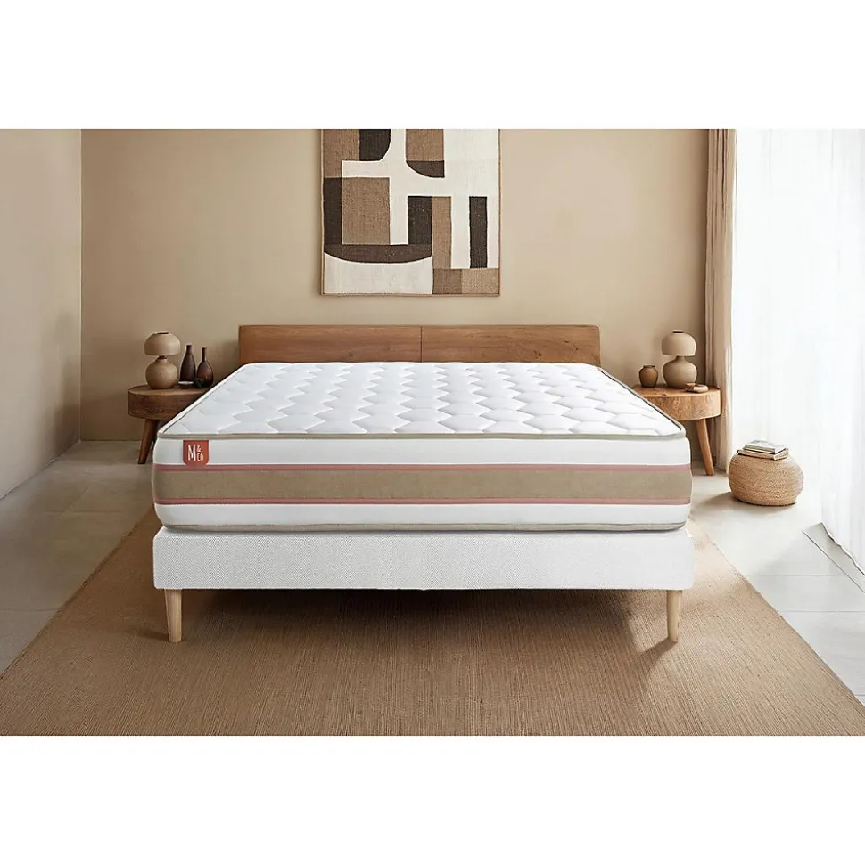 Ensemble Ressorts ensachés et mémoire de forme de confort Equilibré avec sommier kit