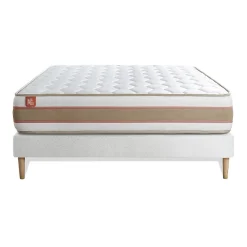 Ensemble Ressorts ensachés et mémoire de forme de confort Equilibré avec sommier kit