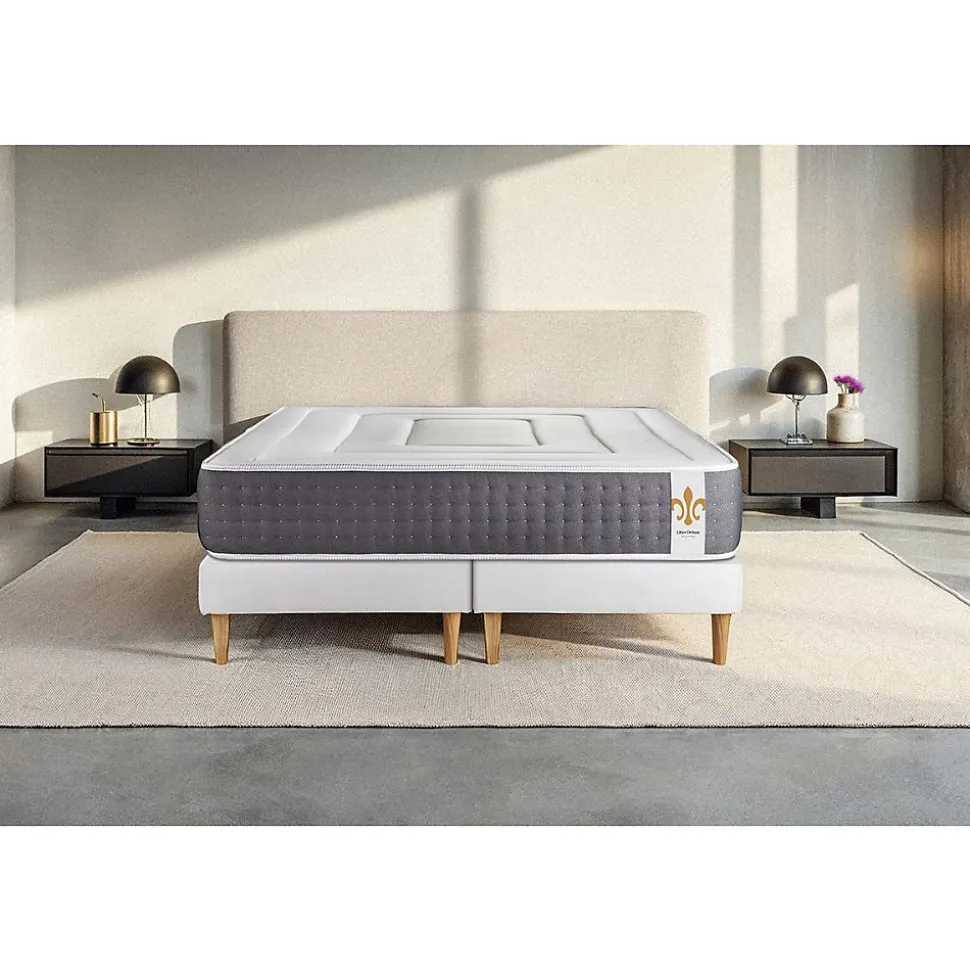 Ensemble Ressorts ensachés et mémoire de forme de confort Ferme avec sommier tapissier