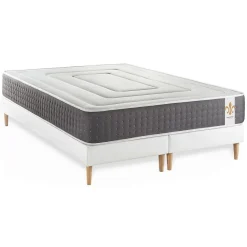 Ensemble Ressorts ensachés et mémoire de forme de confort Ferme avec sommier tapissier