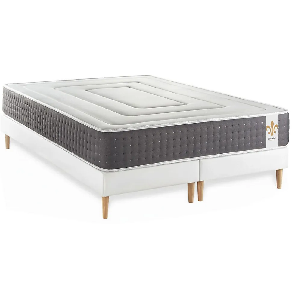 Ensemble Ressorts ensachés et mémoire de forme de confort Ferme avec sommier tapissier