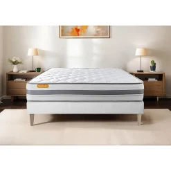 Ensemble Ressorts ensachés et mémoire de forme de confort Ferme avec sommier tapissier