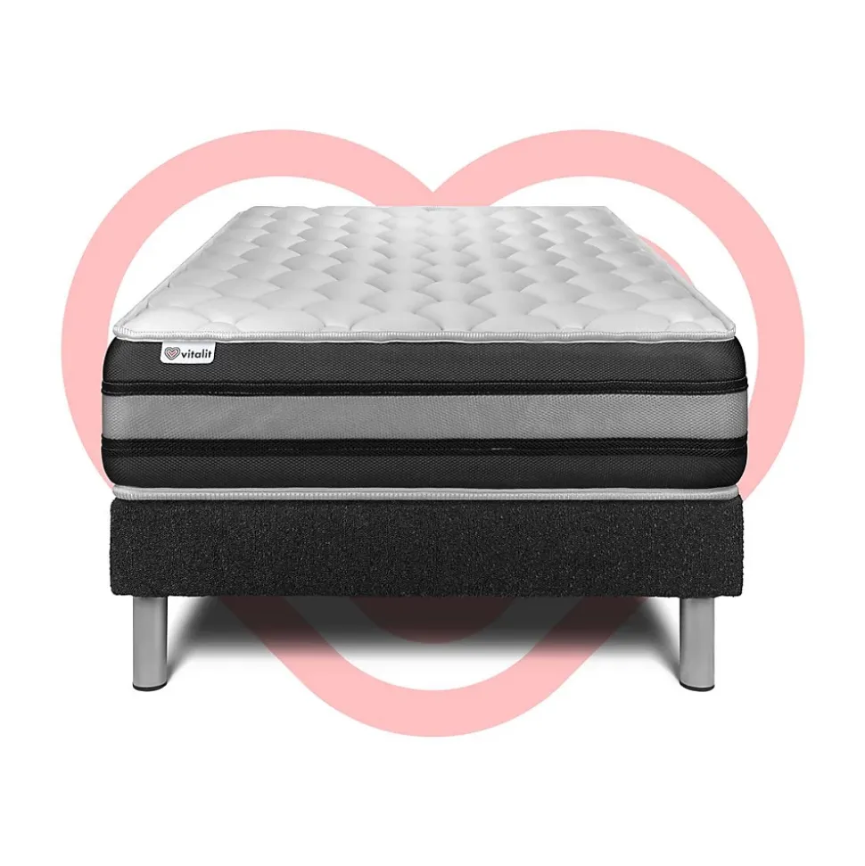 Ensemble Ressorts ensachés et mémoire de forme de confort Ferme avec sommier tapissier
