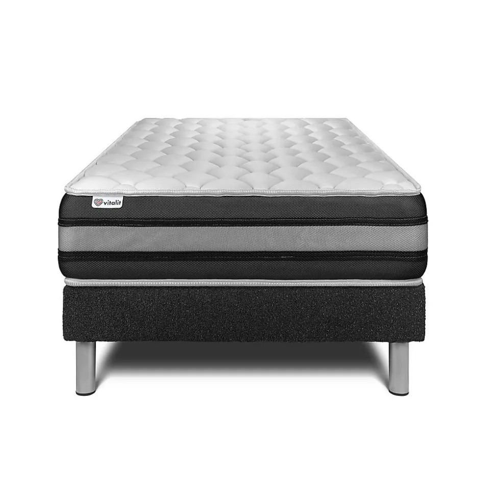 Ensemble Ressorts ensachés et mémoire de forme de confort Ferme avec sommier tapissier