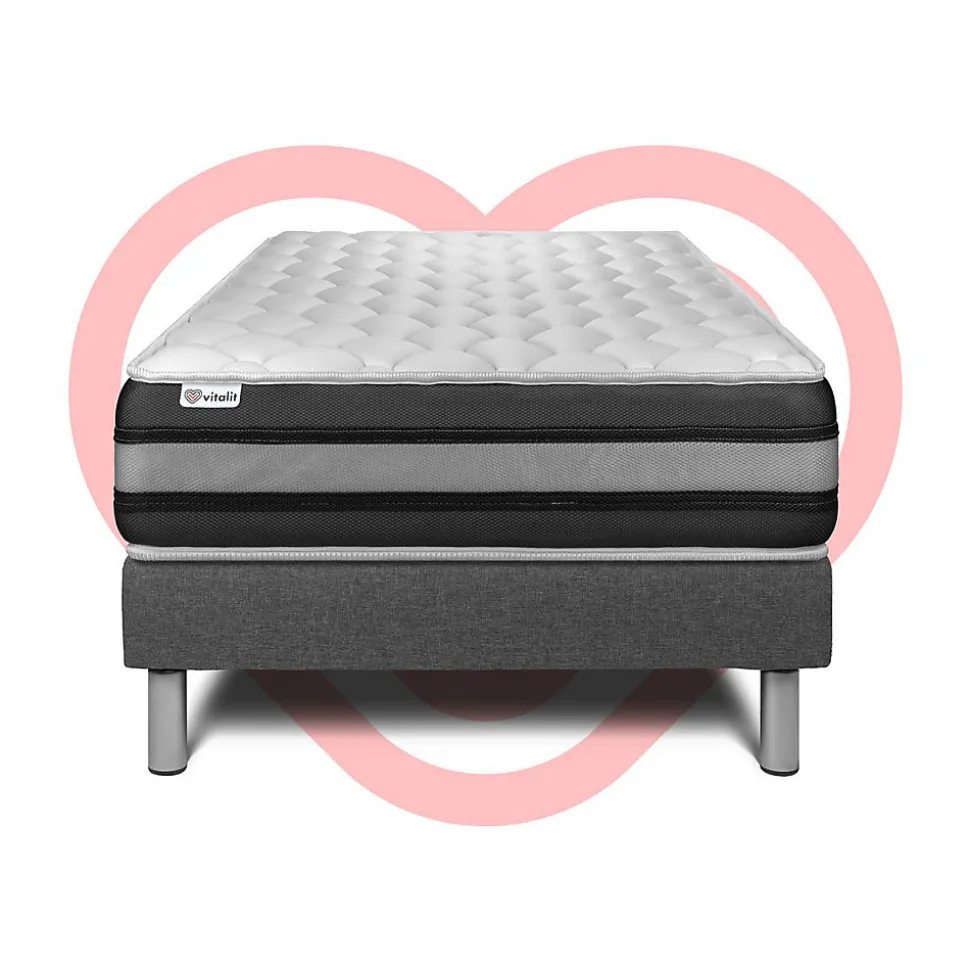 Ensemble Ressorts ensachés et mémoire de forme de confort Ferme avec sommier kit