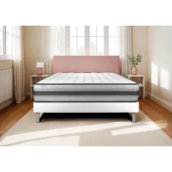 Ensemble Ressorts ensachés et mémoire de forme de confort Equilibré avec sommier tapissier