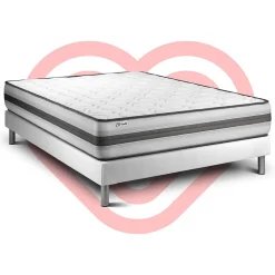 Ensemble Ressorts ensachés et mémoire de forme de confort Equilibré avec sommier tapissier