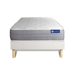 Ensemble Ressorts ensachés et mémoire de forme de confort Mi-ferme avec sommier kit