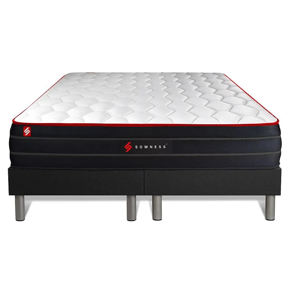Ensemble Ressorts ensachés et mémoire de forme de confort Equilibré avec sommier tapissier