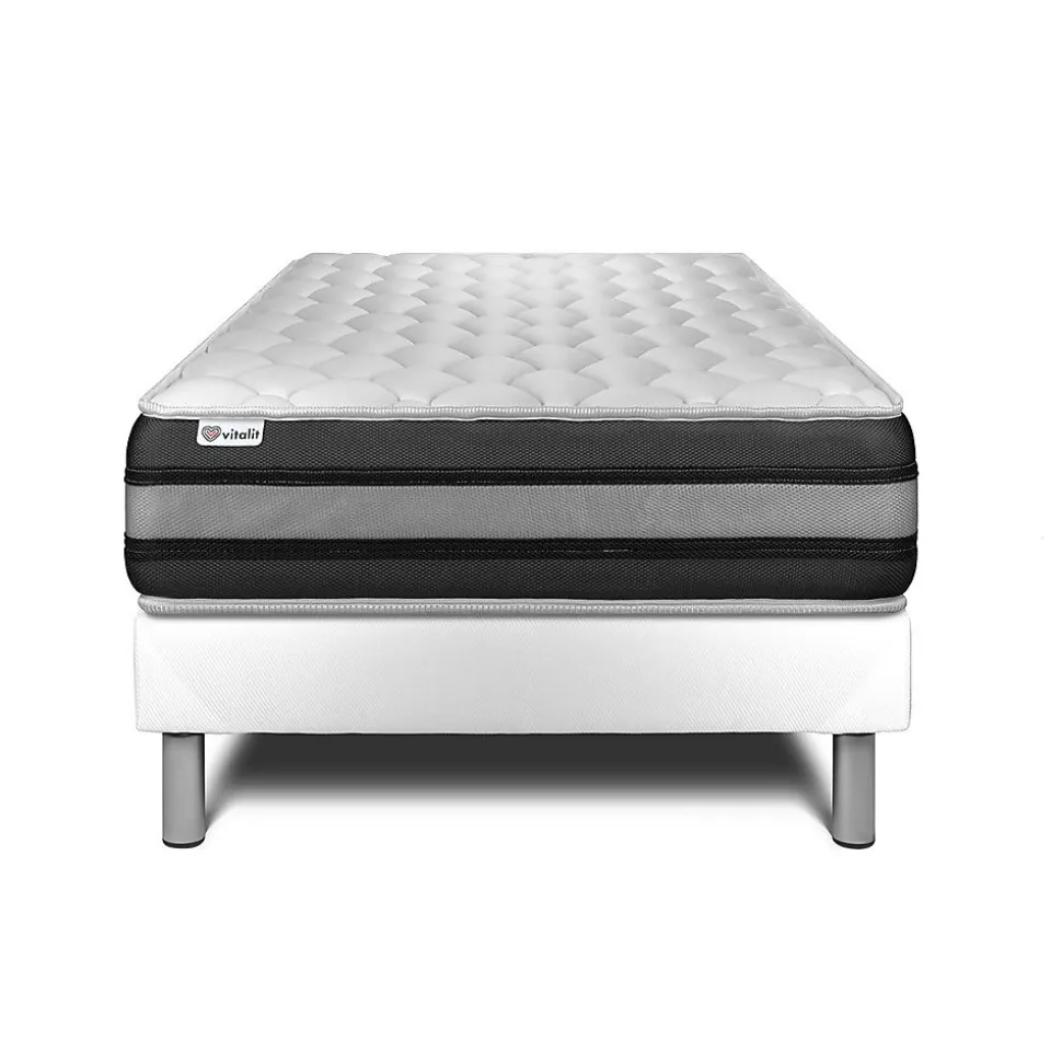 Ensemble Ressorts ensachés et mémoire de forme de confort Ferme avec sommier kit