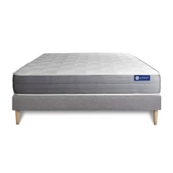 Ensemble Ressorts ensachés et mémoire de forme de confort Mi-ferme avec sommier kit