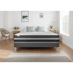 Ensemble Ressorts ensachés et mémoire de forme de confort Ferme avec sommier tapissier