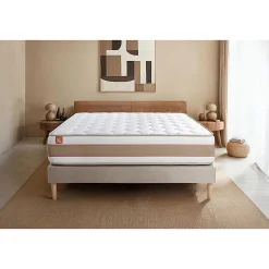 Ensemble Ressorts ensachés et mémoire de forme de confort Equilibré avec sommier tapissier