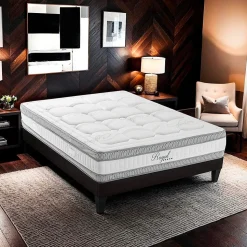 Ensemble Royal 5 Etoiles 90x190 cm Matelas Mousse + Sommier Bois