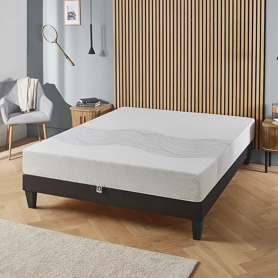 Ensemble Sensitive 180x200 cm Matelas Mousse + Sommier Bois
