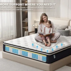 Ensemble 140x190 cm Matelas à ressorts + Sommier avec lattes larges, Epaisseur du Matelas 25cm