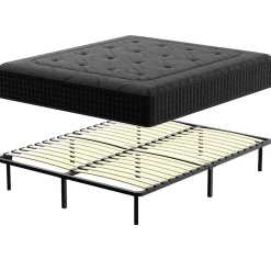 Ensemble 140x190 cm Matelas à ressorts +Sommier à Lattes sur Pieds, Epaisseur du Matelas 30cm